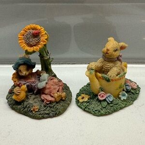 Bunny rabbit springtime figurines